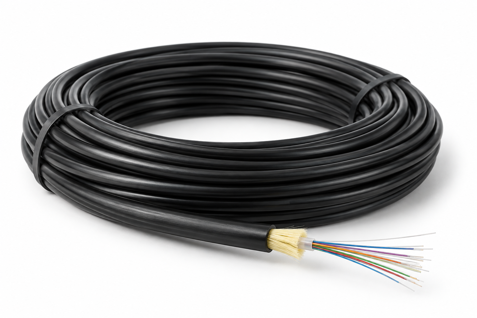 Imagen fotorrealista de referencia: Cable de fibra óptica